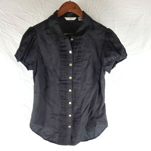 Vintage Liz Claiborne Black Linen‎ Blouse